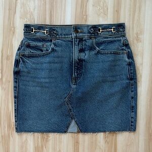 Express Women’s Denim Mini Skirt with Chain Detail